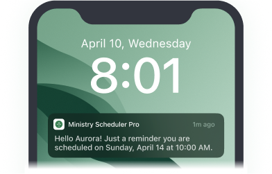 A smartphone showing a notification from the MSP mobile app