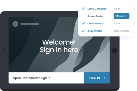 Sign-in kiosk feature showcase